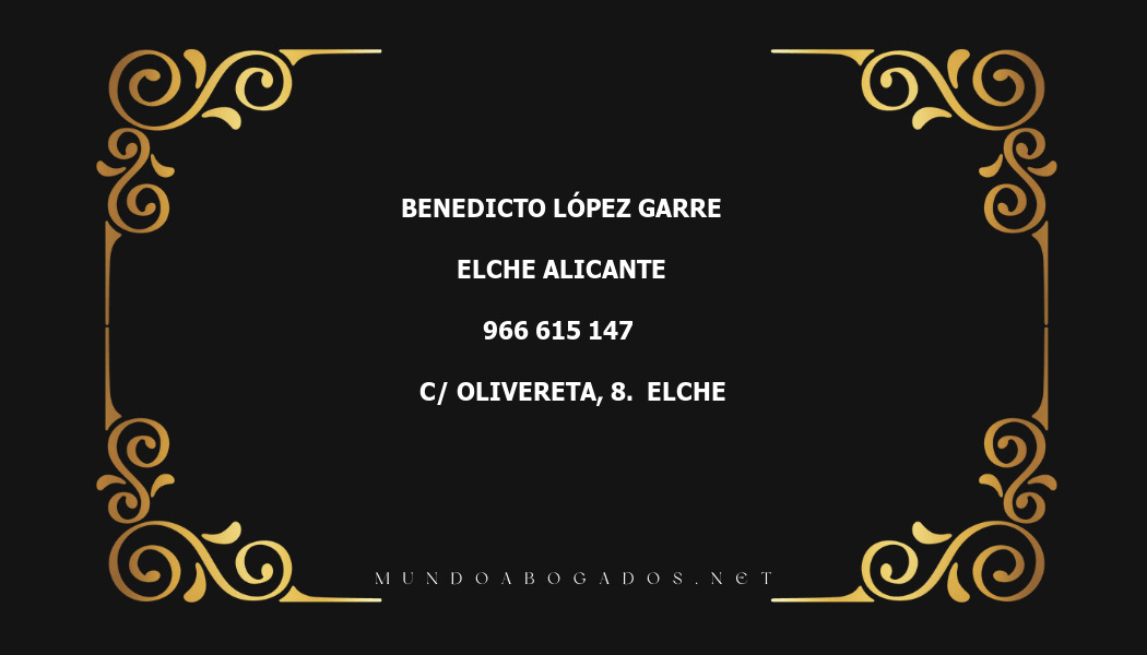 abogado Benedicto López Garre en la localidad de Elche