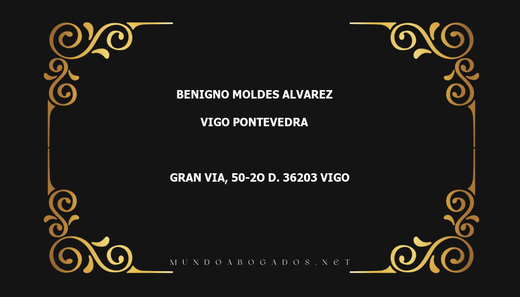 abogado Benigno Moldes Alvarez en la localidad de Vigo