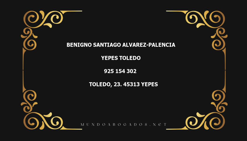 abogado Benigno Santiago Alvarez-Palencia en la localidad de Yepes