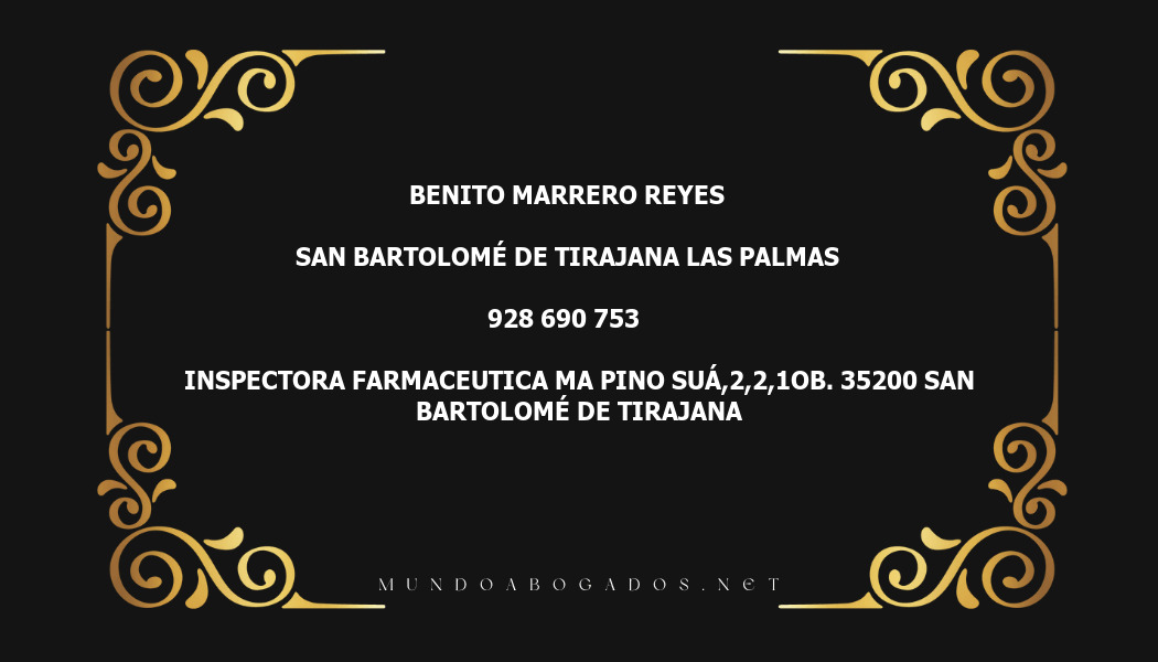 abogado Benito Marrero Reyes en la localidad de San Bartolomé de Tirajana