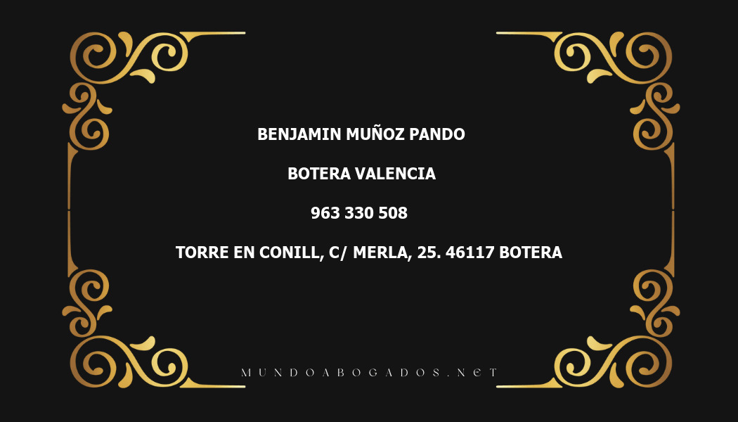 abogado Benjamin Muñoz Pando en la localidad de Botera