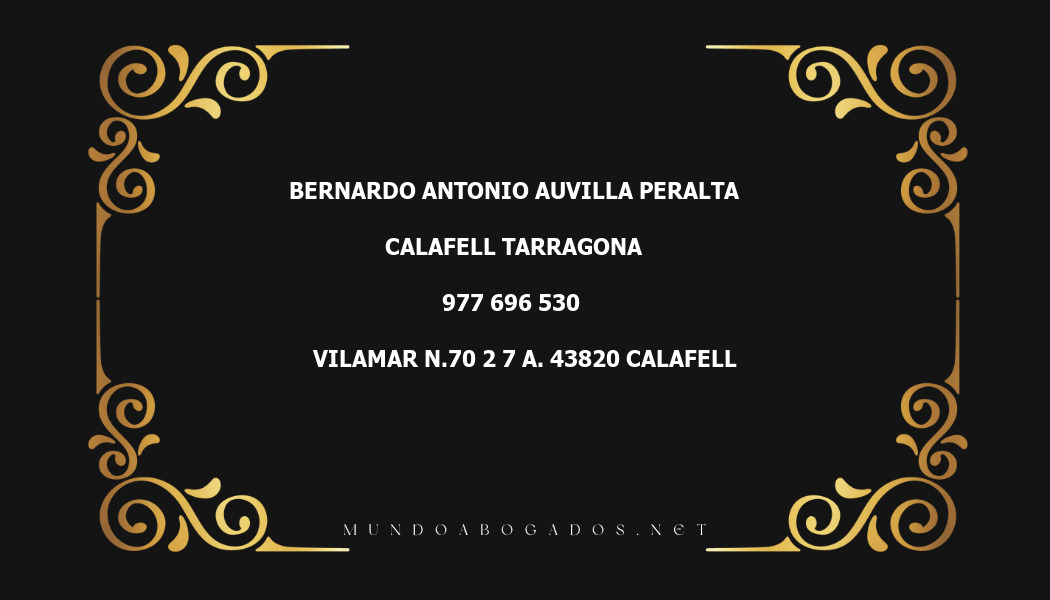 abogado Bernardo Antonio Auvilla Peralta en la localidad de Calafell