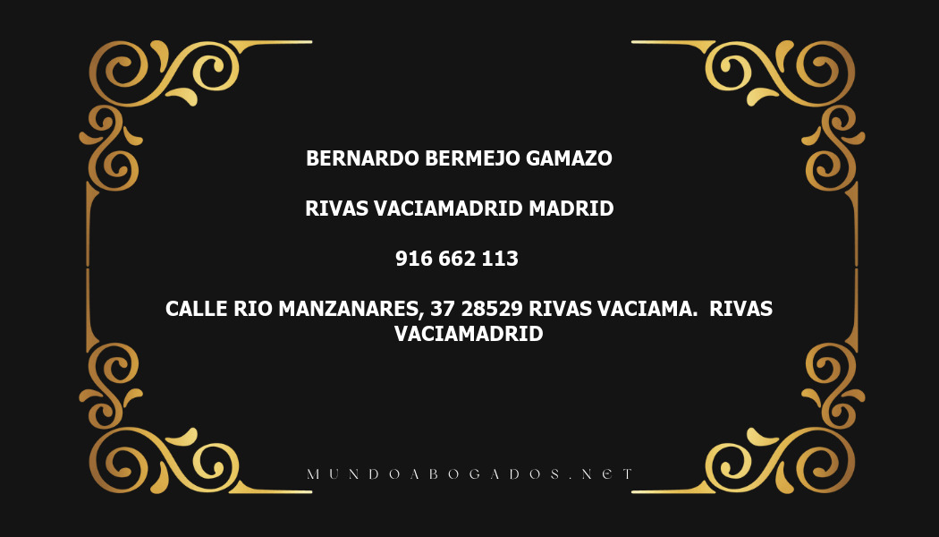 abogado Bernardo Bermejo Gamazo en la localidad de Rivas Vaciamadrid