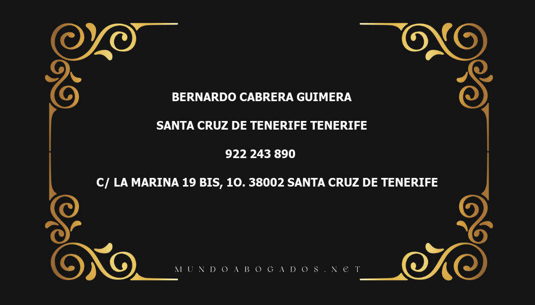 abogado Bernardo Cabrera Guimera en la localidad de Santa Cruz de Tenerife