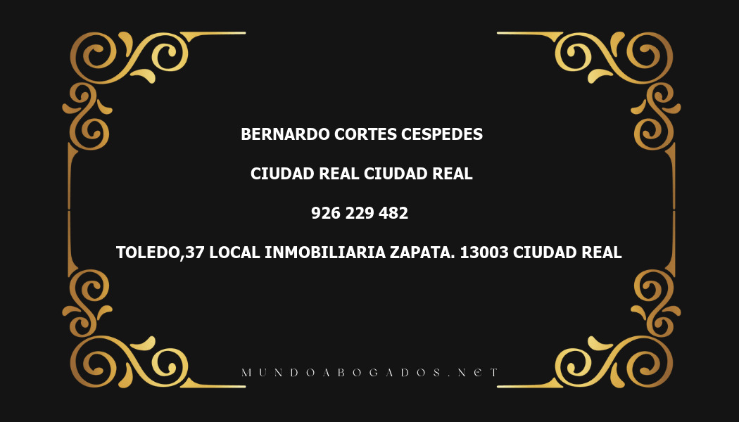 abogado Bernardo Cortes Cespedes en la localidad de Ciudad Real