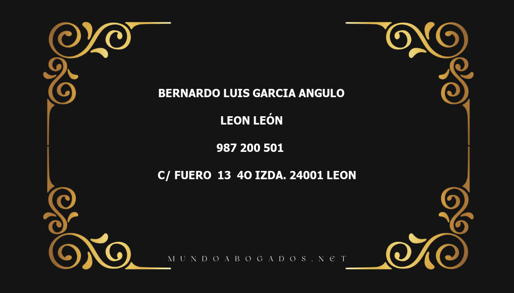 abogado Bernardo Luis Garcia Angulo en la localidad de Leon