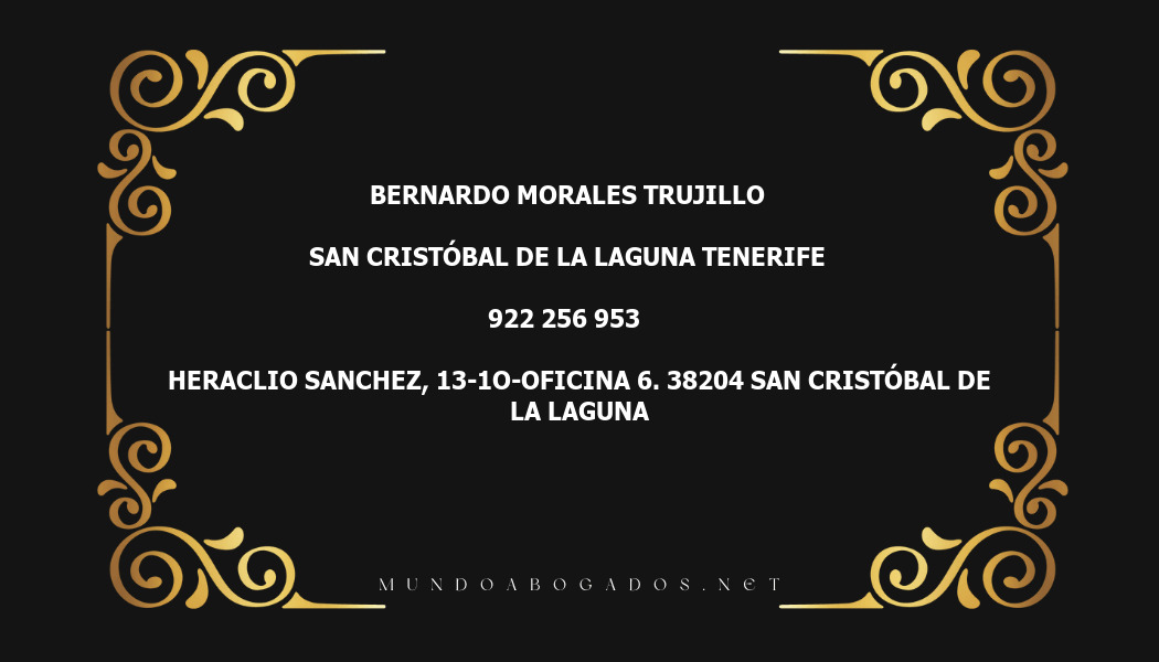 abogado Bernardo Morales Trujillo en la localidad de San Cristóbal de La Laguna