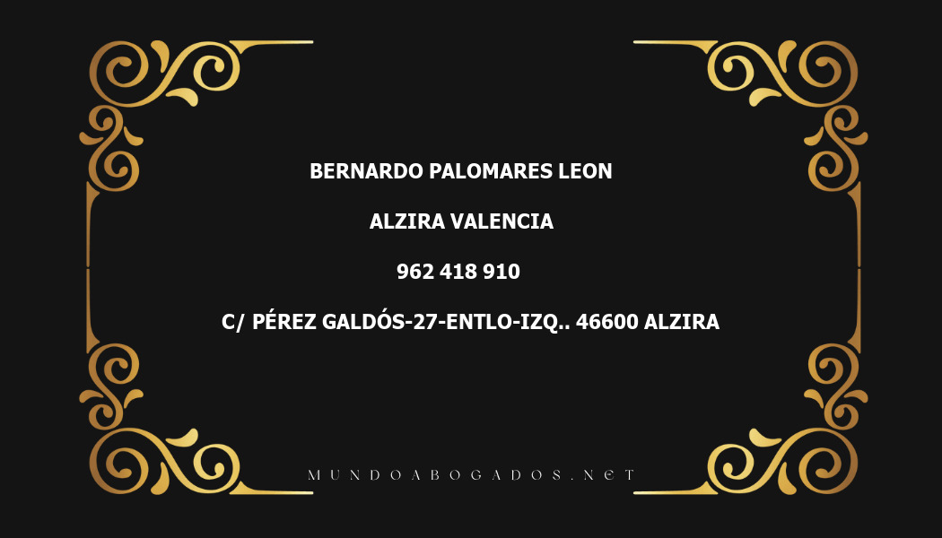 abogado Bernardo Palomares Leon en la localidad de Alzira