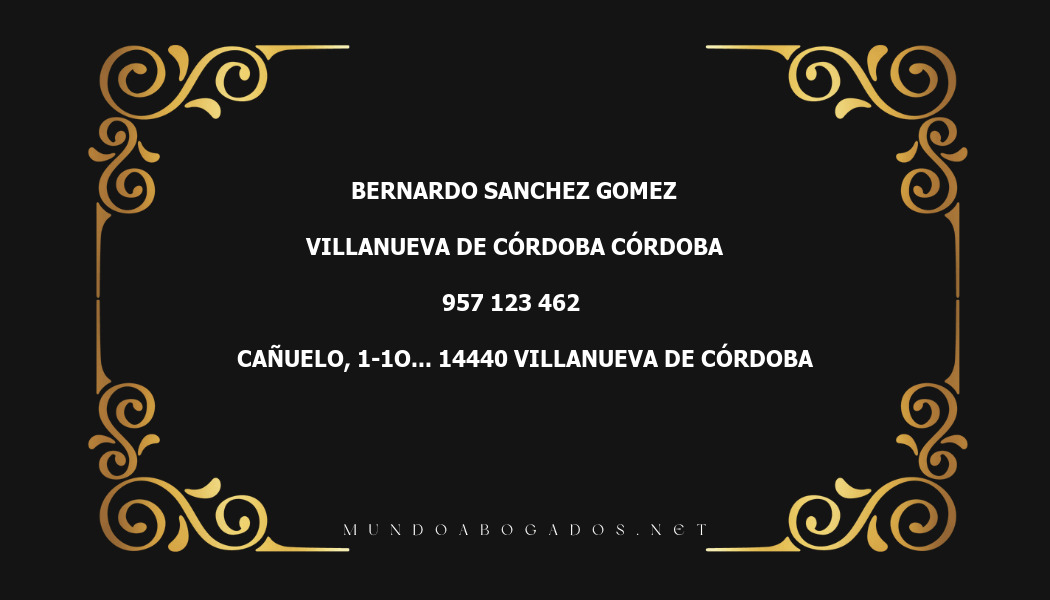 abogado Bernardo Sanchez Gomez en la localidad de Villanueva de Córdoba