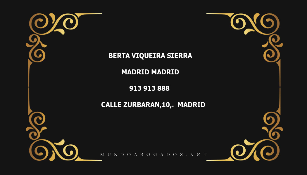 abogado Berta Viqueira Sierra en la localidad de Madrid