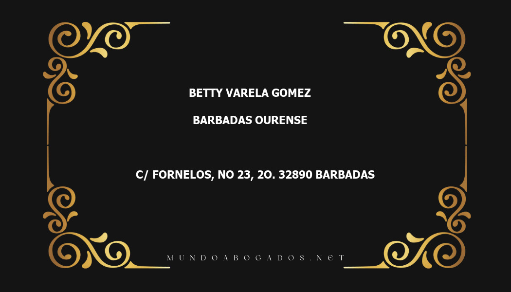 abogado Betty Varela Gomez en la localidad de Barbadas