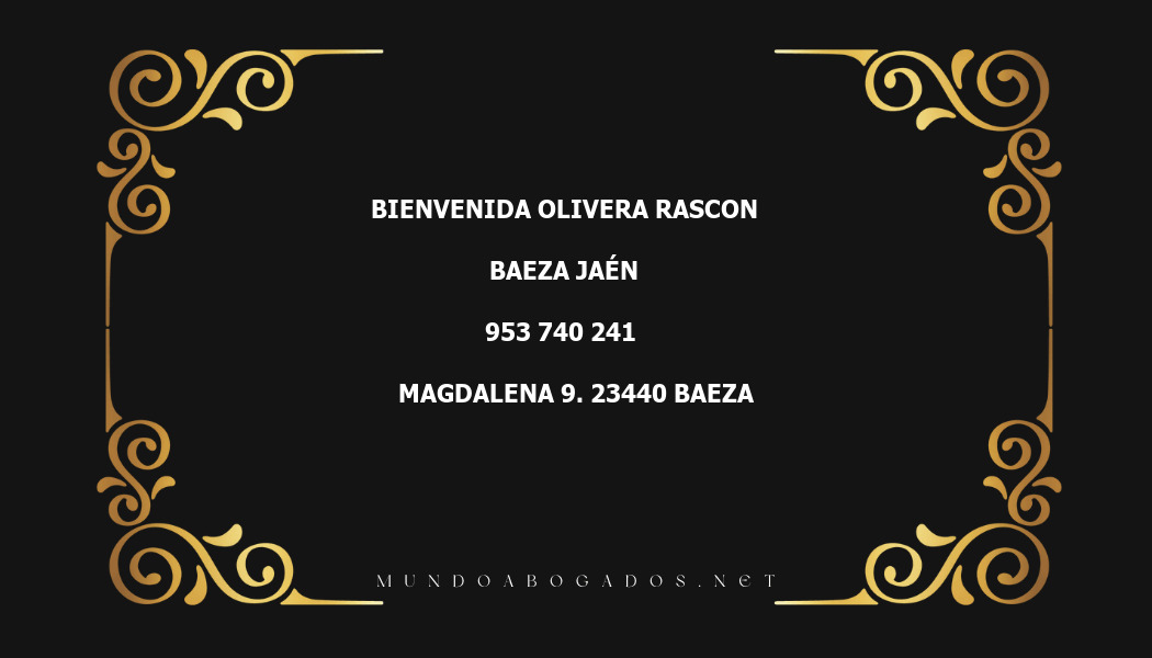 abogado Bienvenida Olivera Rascon en la localidad de Baeza