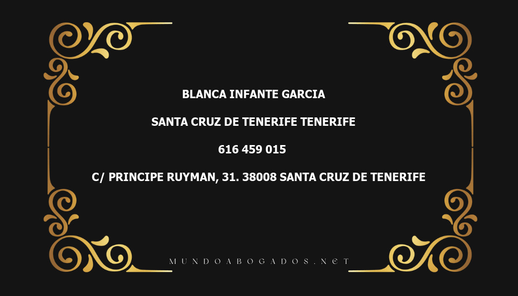 abogado Blanca Infante Garcia en la localidad de Santa Cruz de Tenerife