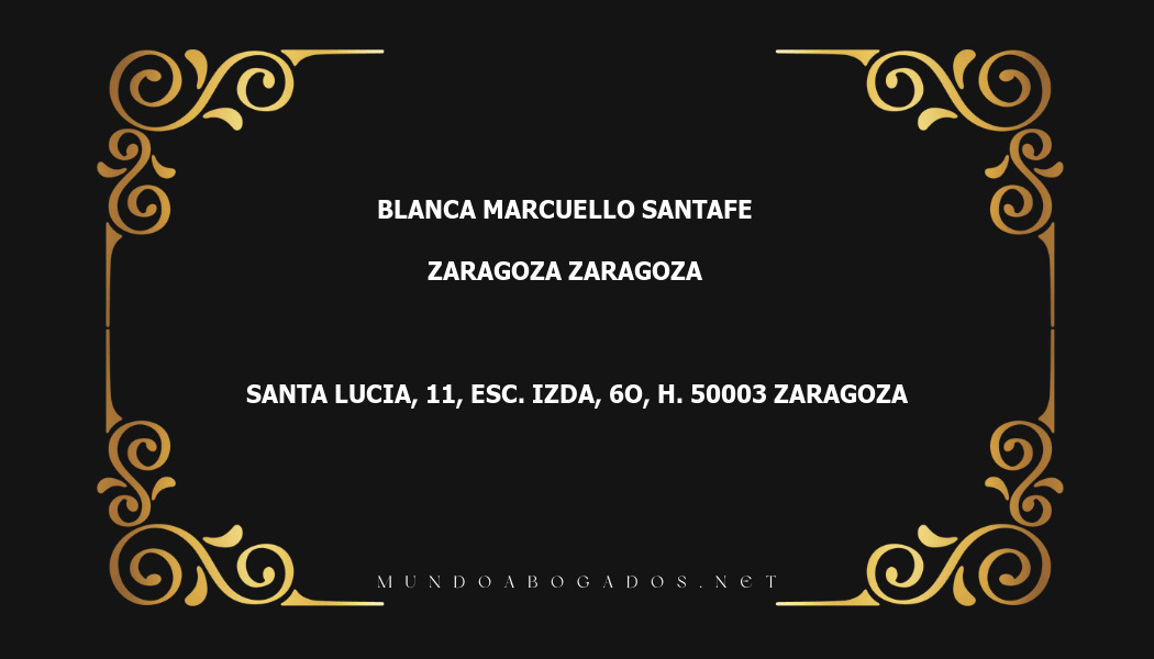 abogado Blanca Marcuello Santafe en la localidad de Zaragoza