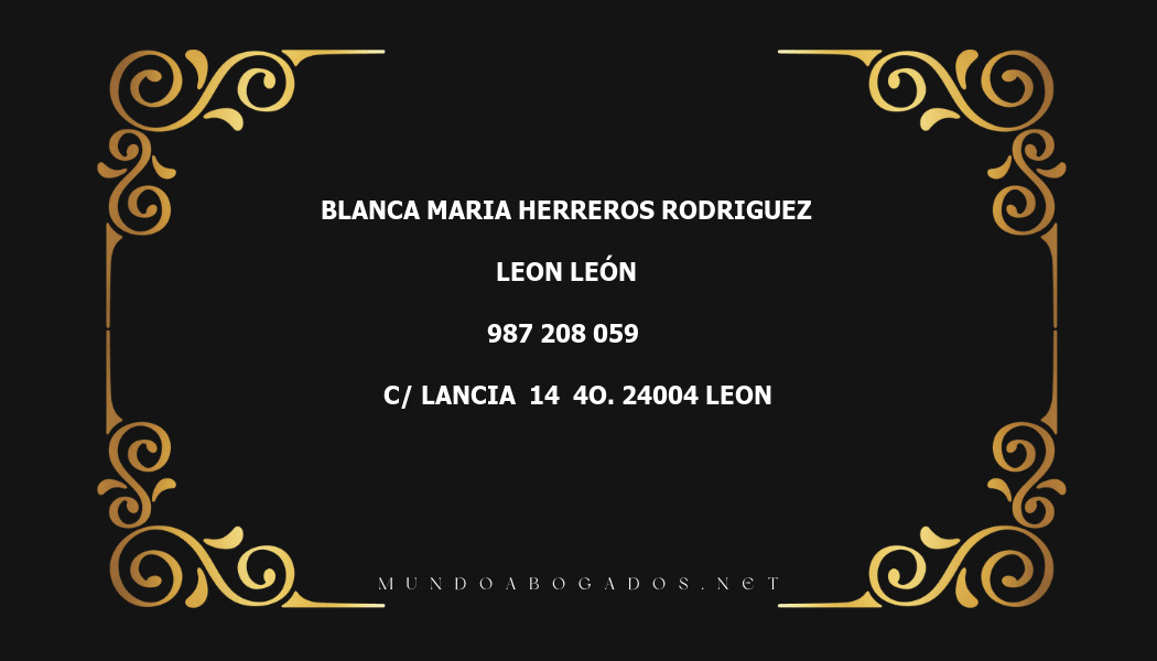 abogado Blanca Maria Herreros Rodriguez en la localidad de Leon