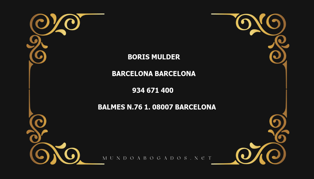 abogado Boris Mulder en la localidad de Barcelona