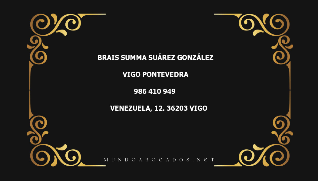 abogado Brais Summa Suárez González en la localidad de Vigo