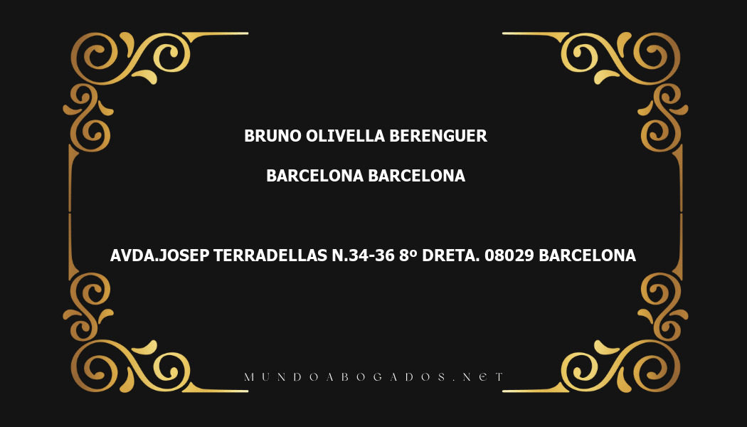 abogado Bruno Olivella Berenguer en la localidad de Barcelona