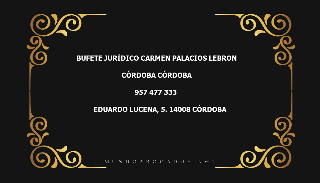 abogado Bufete Jurídico Carmen Palacios Lebron en la localidad de Córdoba