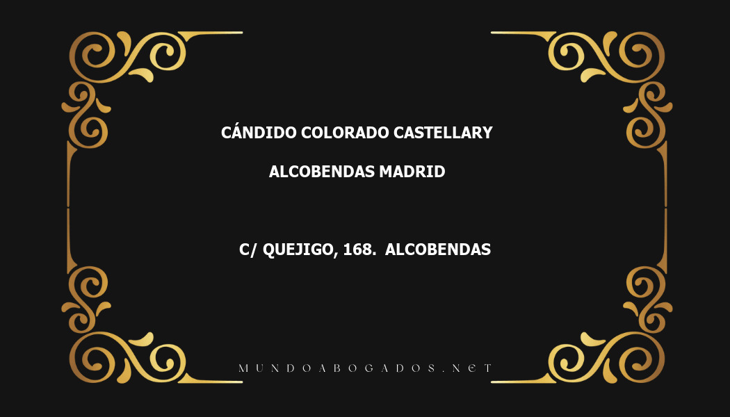 abogado Cándido Colorado Castellary en la localidad de Alcobendas