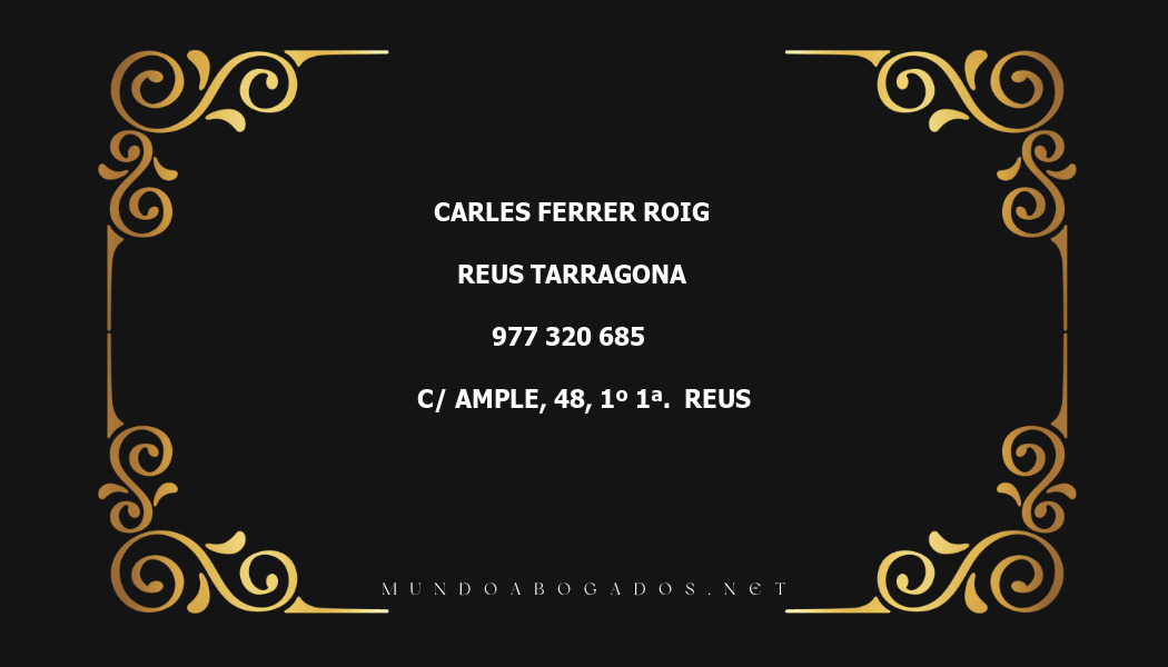 abogado Carles Ferrer Roig en la localidad de Reus