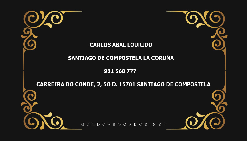 abogado Carlos Abal Lourido en la localidad de Santiago de Compostela