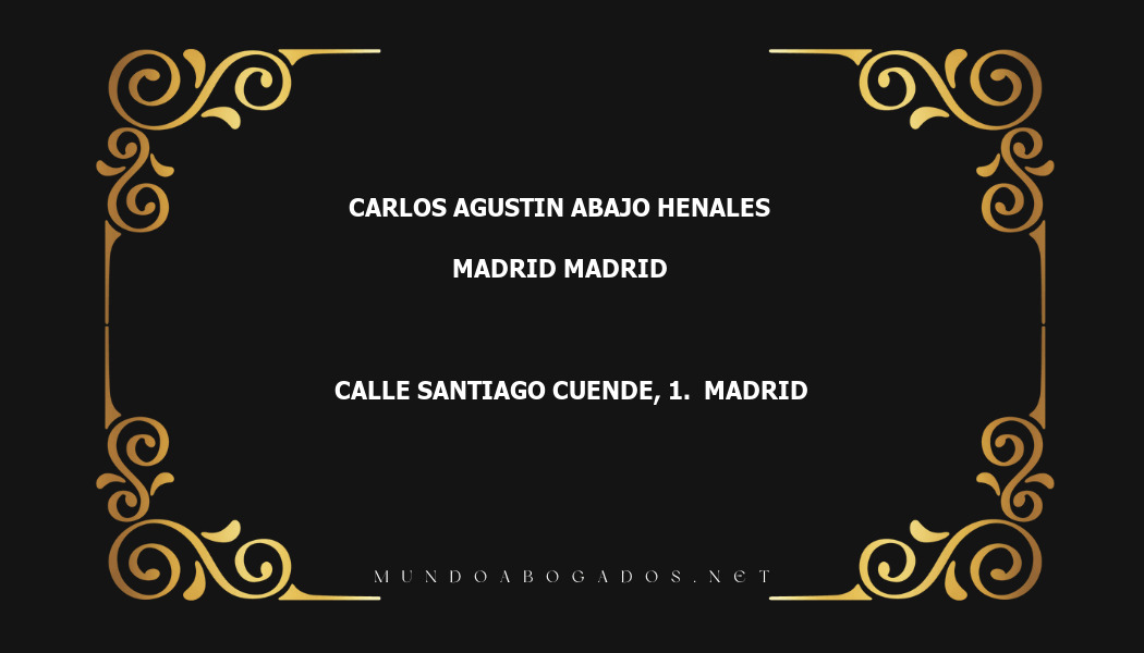 abogado Carlos Agustin Abajo Henales en la localidad de Madrid