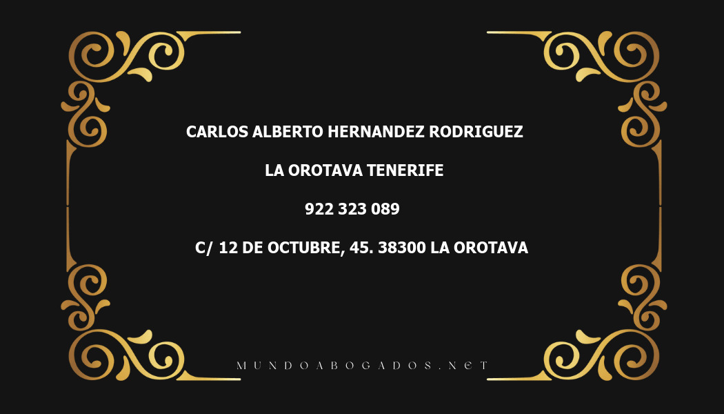 abogado Carlos Alberto Hernandez Rodriguez en la localidad de La Orotava