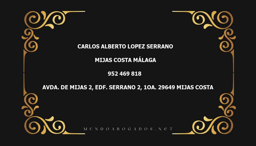 abogado Carlos Alberto Lopez Serrano en la localidad de Mijas Costa