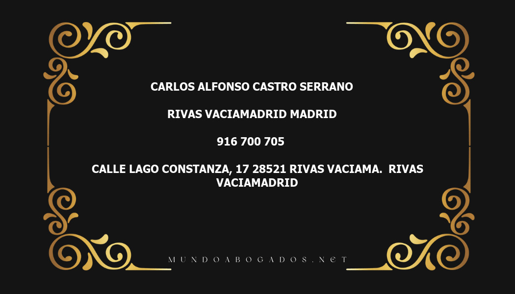 abogado Carlos Alfonso Castro Serrano en la localidad de Rivas Vaciamadrid