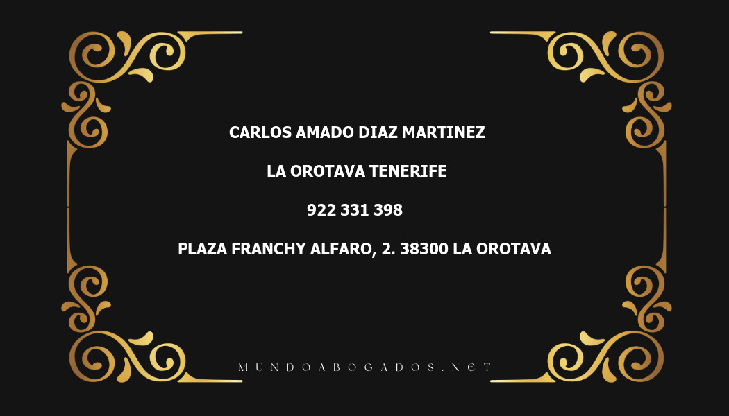 abogado Carlos Amado Diaz Martinez en la localidad de La Orotava