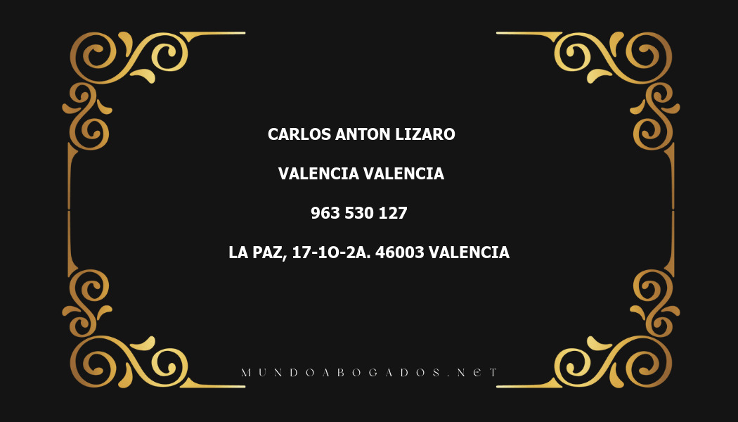 abogado Carlos Anton Lizaro en la localidad de Valencia