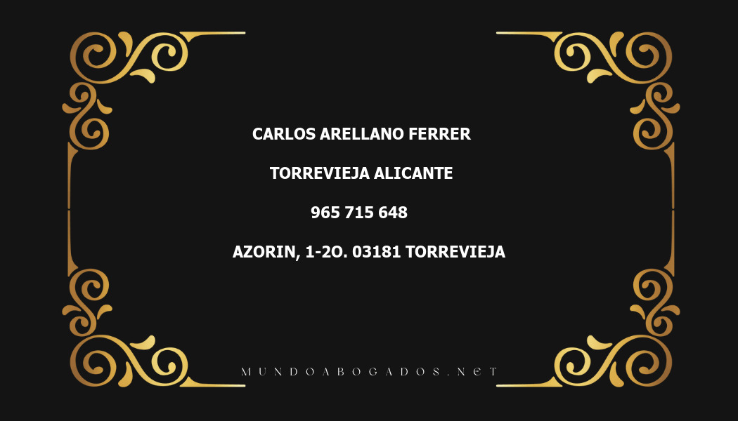 abogado Carlos Arellano Ferrer en la localidad de Torrevieja