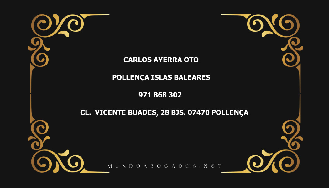 abogado Carlos Ayerra Oto en la localidad de Pollença