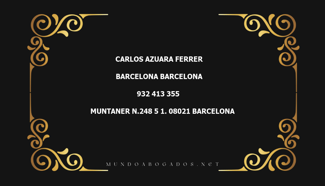 abogado Carlos Azuara Ferrer en la localidad de Barcelona