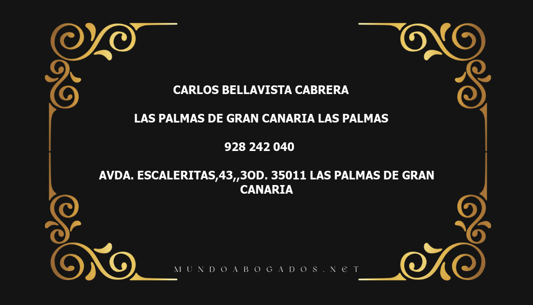 abogado Carlos Bellavista Cabrera en la localidad de Las Palmas de Gran Canaria