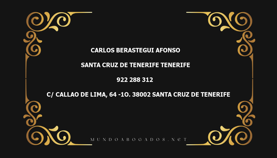 abogado Carlos Berastegui Afonso en la localidad de Santa Cruz de Tenerife