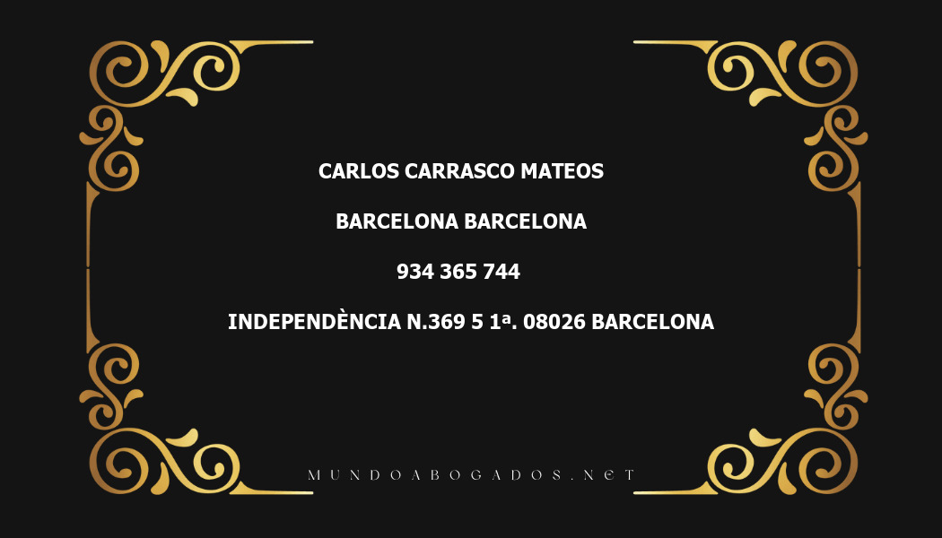 abogado Carlos Carrasco Mateos en la localidad de Barcelona