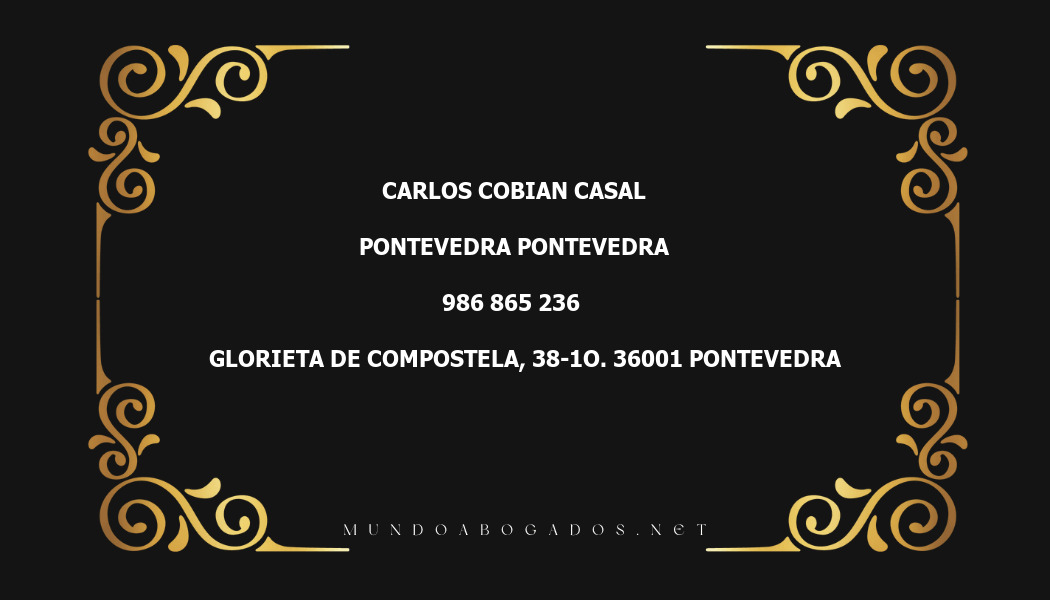 abogado Carlos Cobian Casal en la localidad de Pontevedra