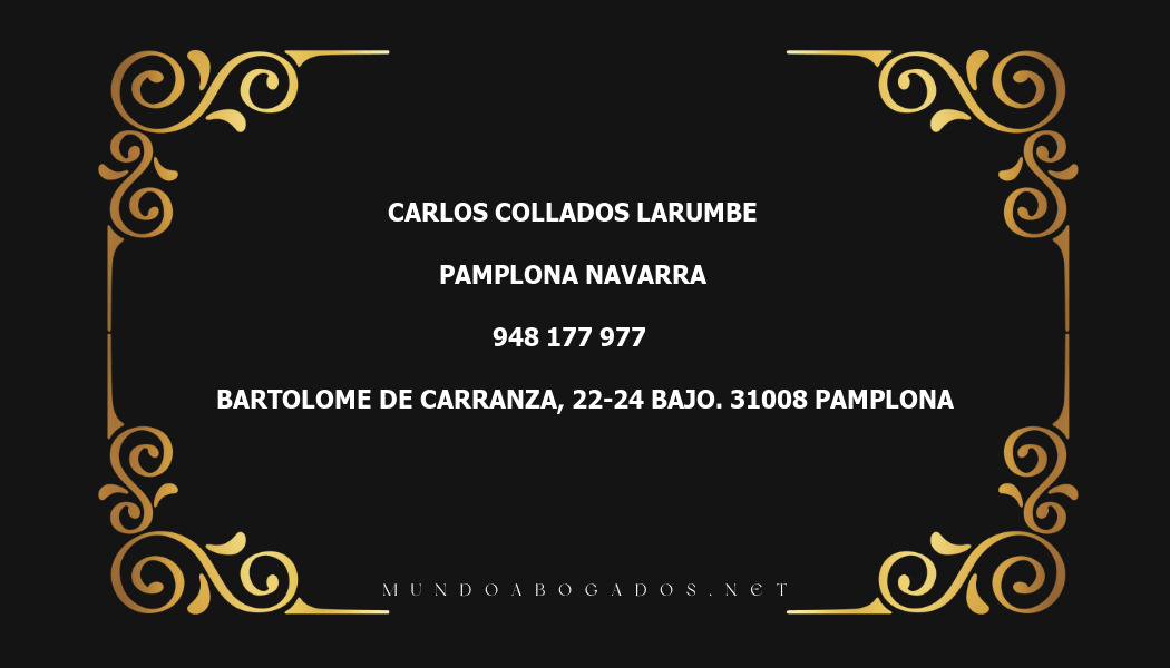 abogado Carlos Collados Larumbe en la localidad de Pamplona