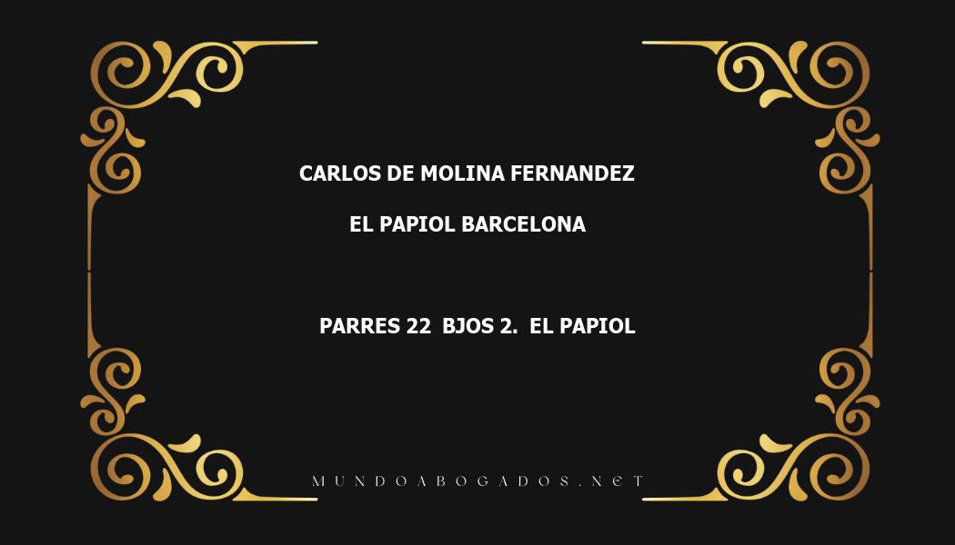 abogado Carlos De Molina Fernandez en la localidad de El Papiol