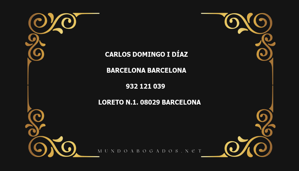 abogado Carlos Domingo I Díaz en la localidad de Barcelona