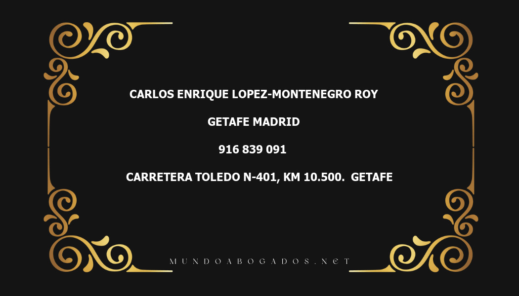 abogado Carlos Enrique Lopez-Montenegro Roy en la localidad de Getafe