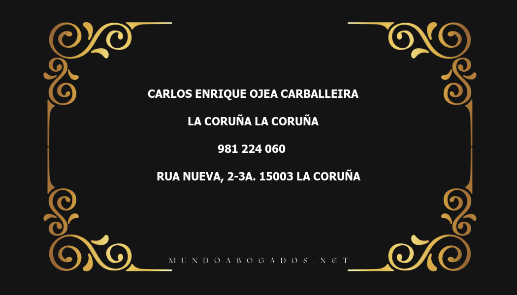 abogado Carlos Enrique Ojea Carballeira en la localidad de La Coruña