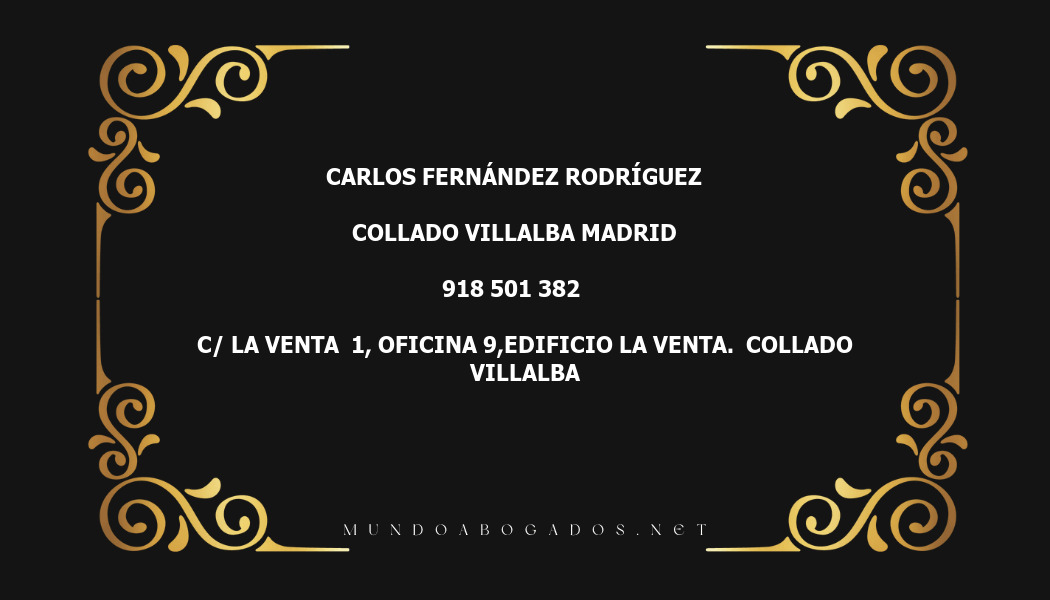 abogado Carlos Fernández Rodríguez en la localidad de Collado Villalba