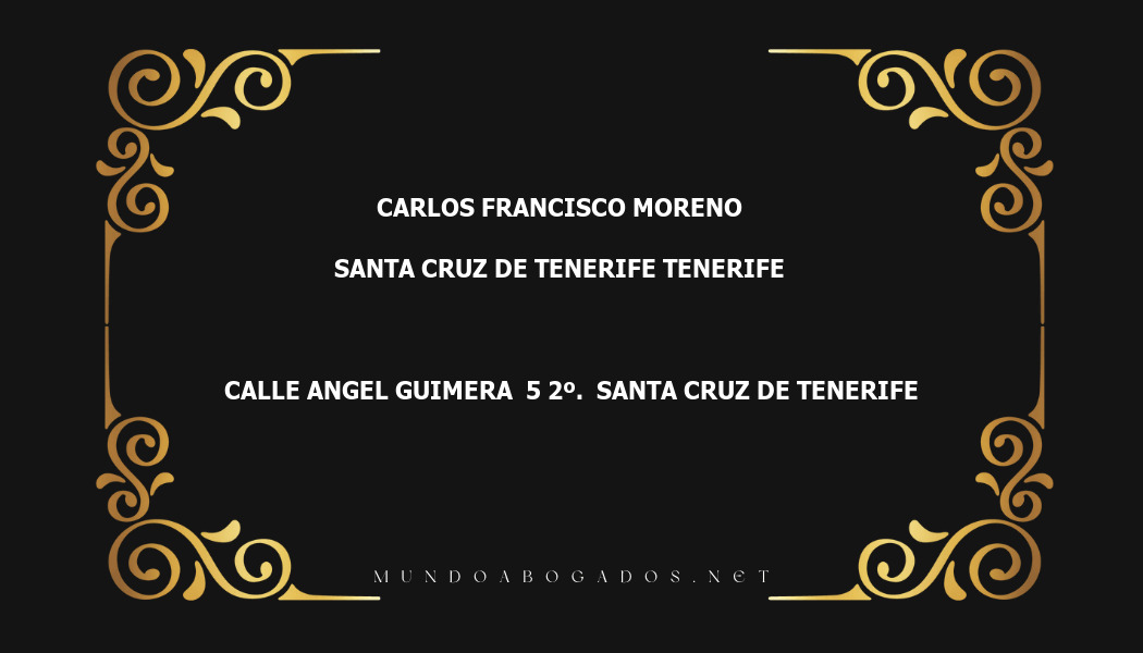 abogado Carlos Francisco Moreno en la localidad de Santa Cruz de Tenerife