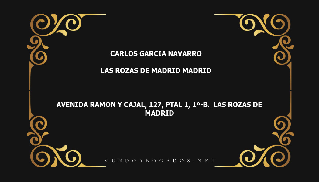 abogado Carlos Garcia Navarro en la localidad de Las Rozas de Madrid