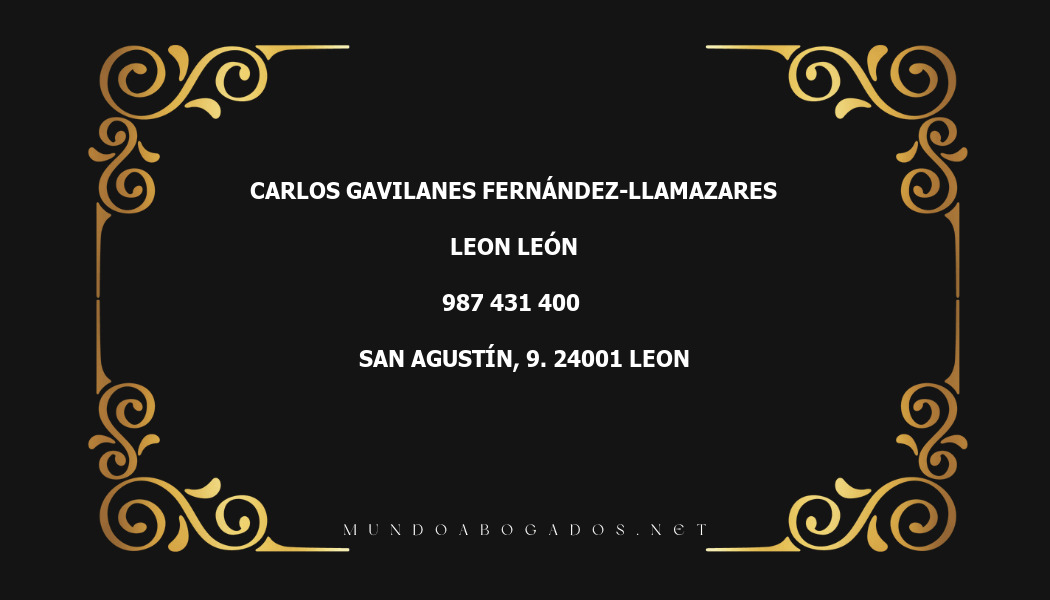 abogado Carlos Gavilanes Fernández-Llamazares en la localidad de Leon