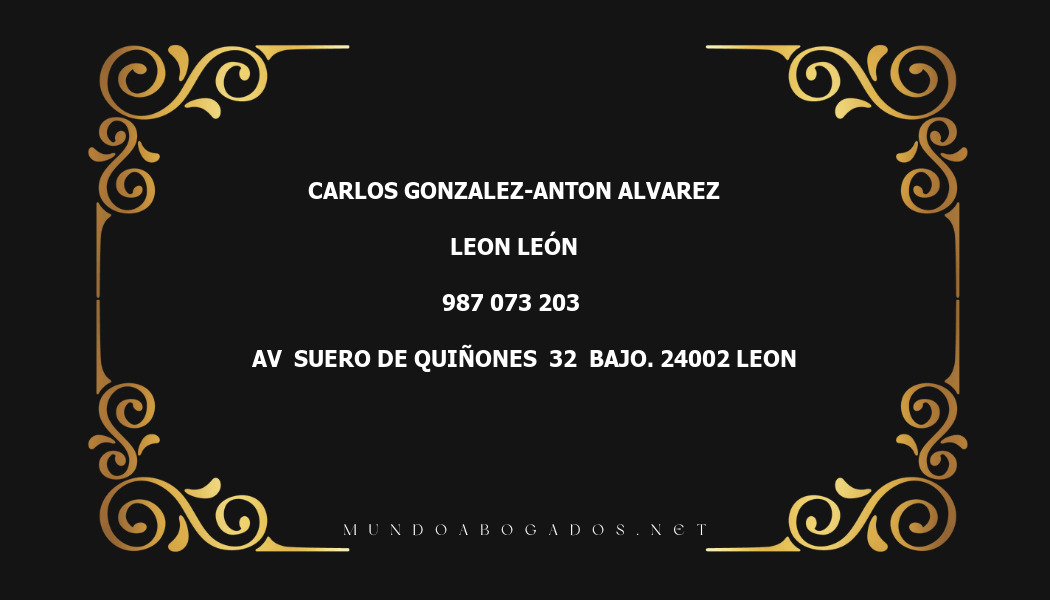 abogado Carlos Gonzalez-Anton Alvarez en la localidad de Leon