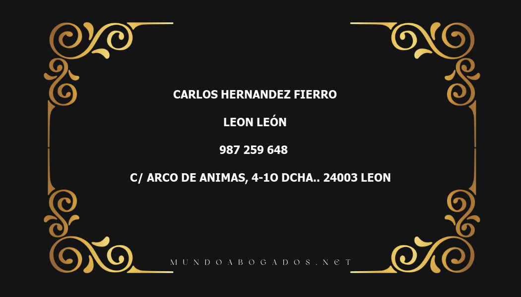 abogado Carlos Hernandez Fierro en la localidad de Leon